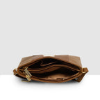Dual-Zip Textured Sling Bag For Womens