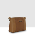 Dual-Zip Textured Sling Bag For Womens