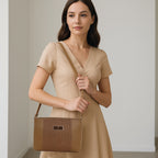 Dual-Zip Textured Sling Bag For Womens