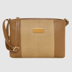 Dual-Zip Textured Sling Bag For Womens