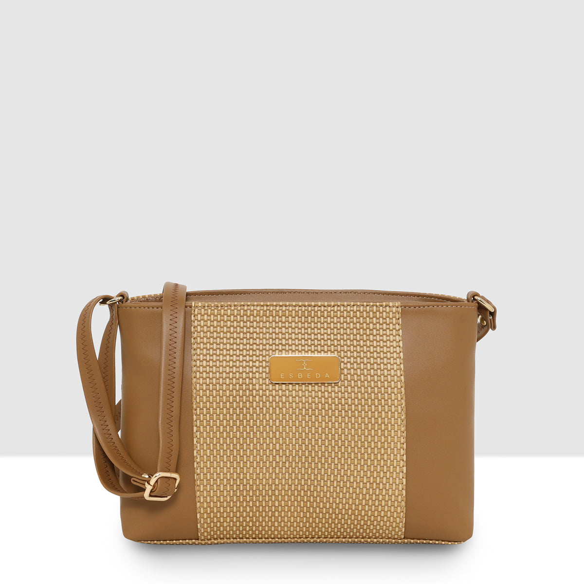 Dual-Zip Textured Sling Bag For Womens