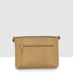 Dual-Zip Textured Sling Bag For Womens