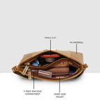 Dual-Zip Textured Sling Bag For Womens