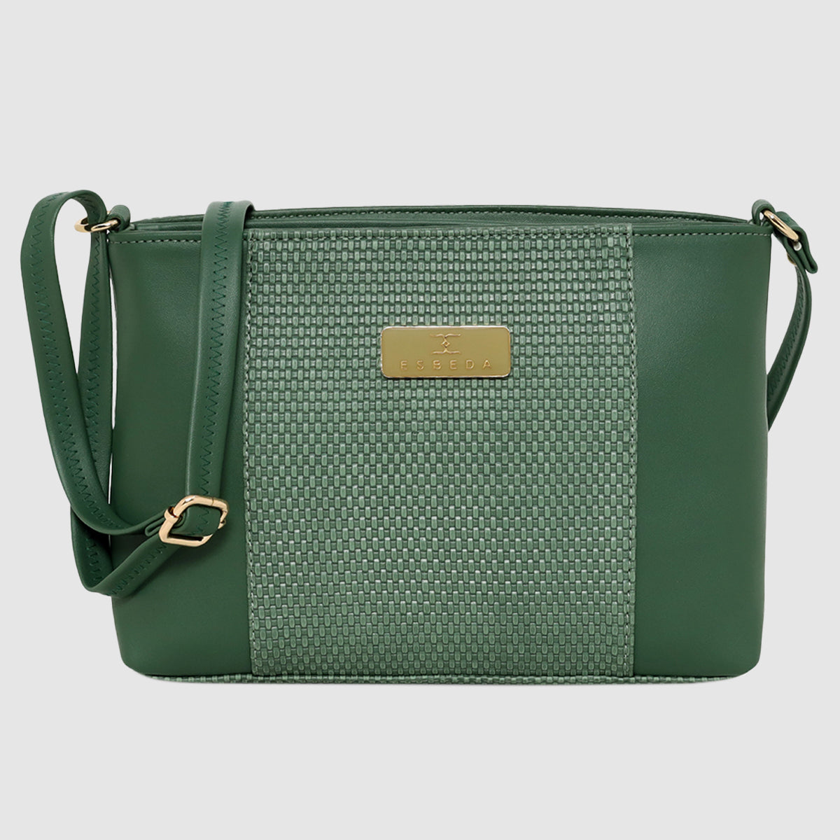 Dual-Zip Textured Sling Bag For Womens