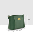 Dual-Zip Textured Sling Bag For Womens