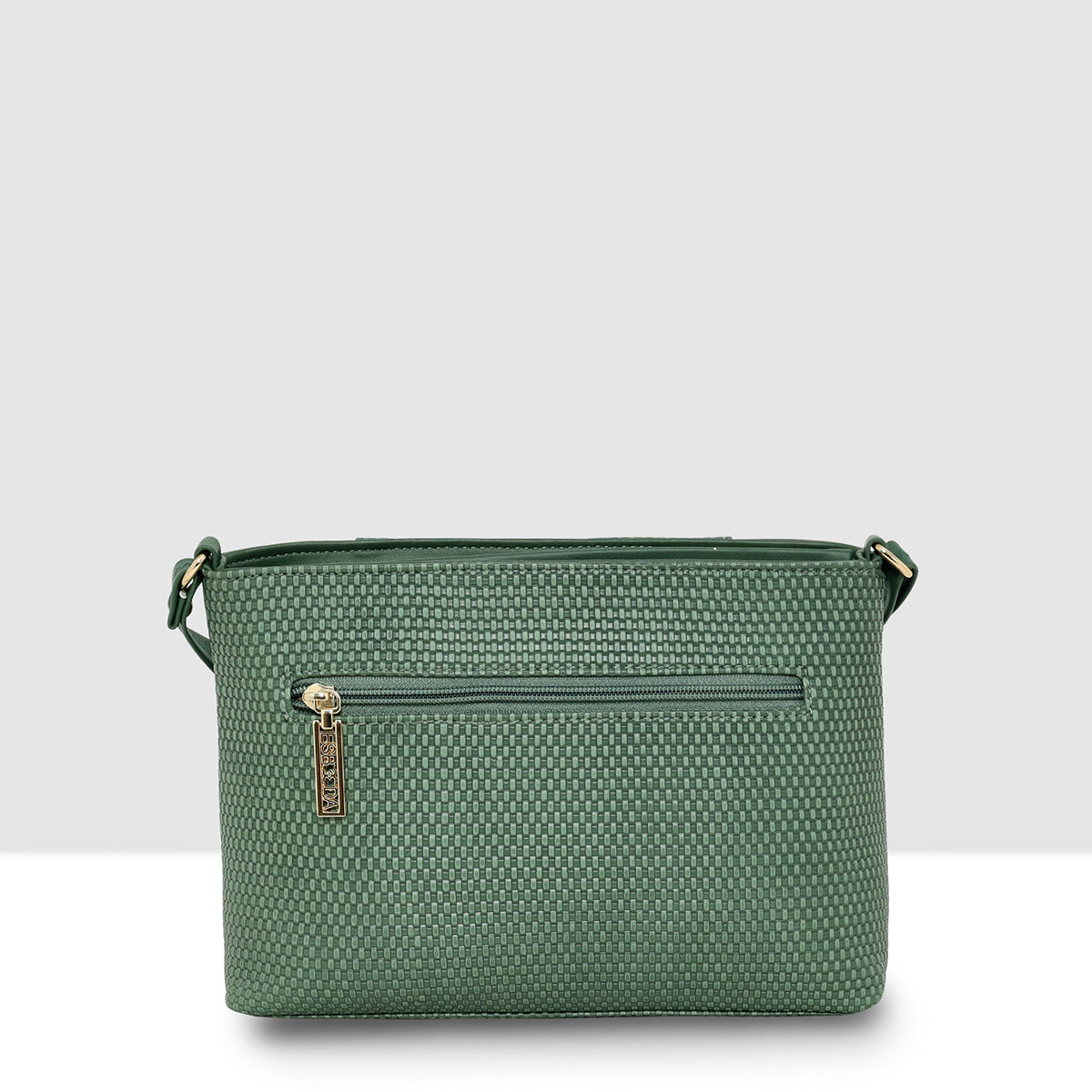 Dual-Zip Textured Sling Bag For Womens
