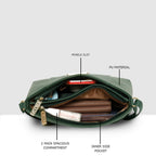 Dual-Zip Textured Sling Bag For Womens