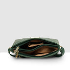 Dual-Zip Textured Sling Bag For Womens