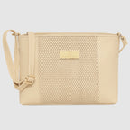 Dual-Zip Textured Sling Bag For Womens