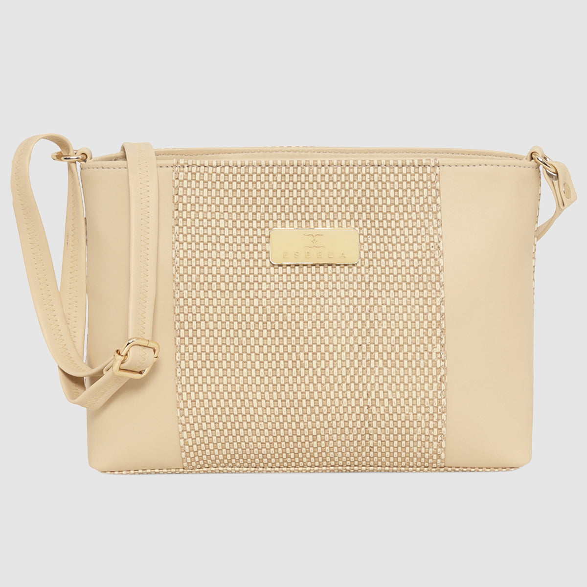 Dual-Zip Textured Sling Bag For Womens