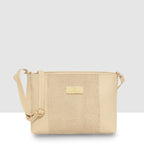 Dual-Zip Textured Sling Bag For Womens