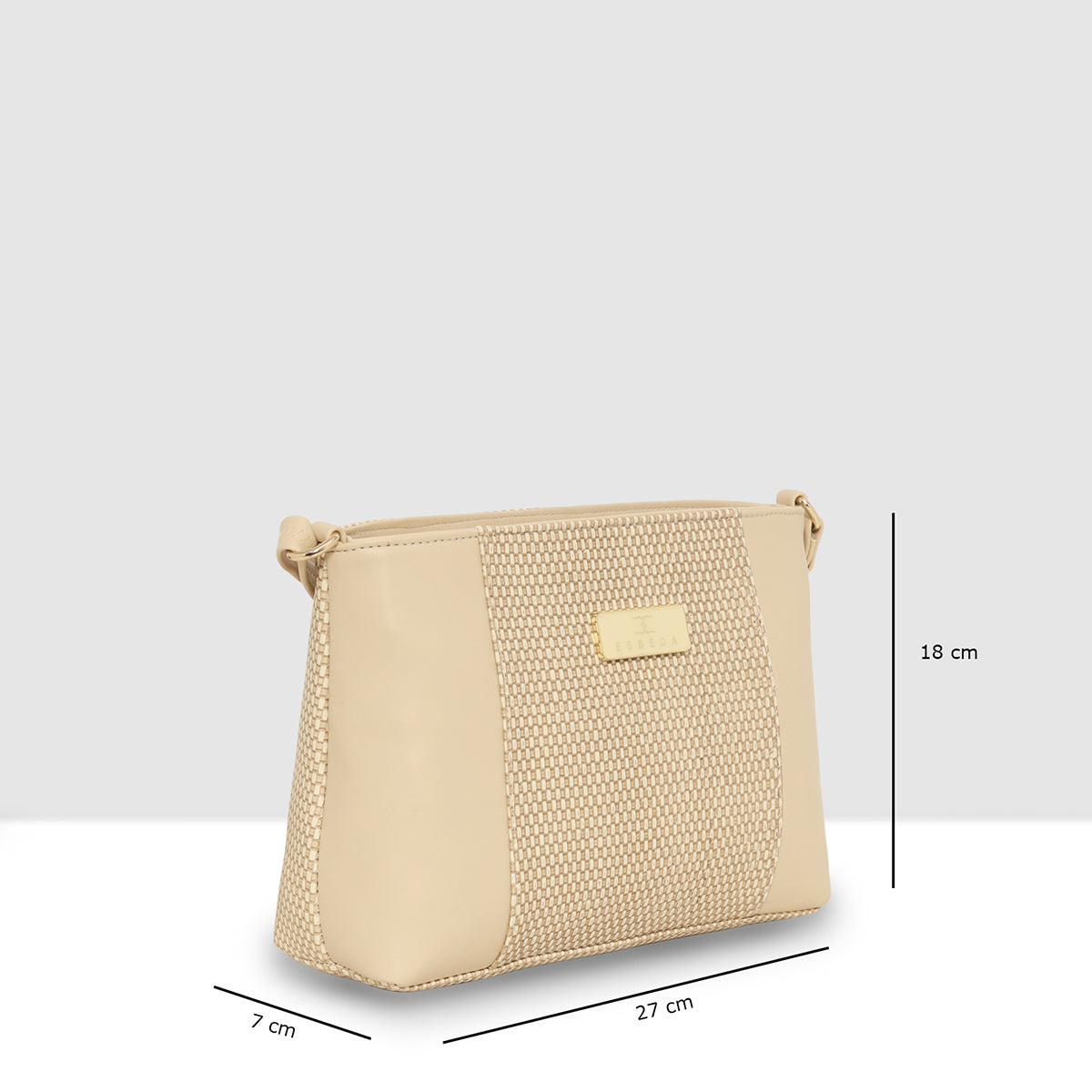 Dual-Zip Textured Sling Bag For Womens