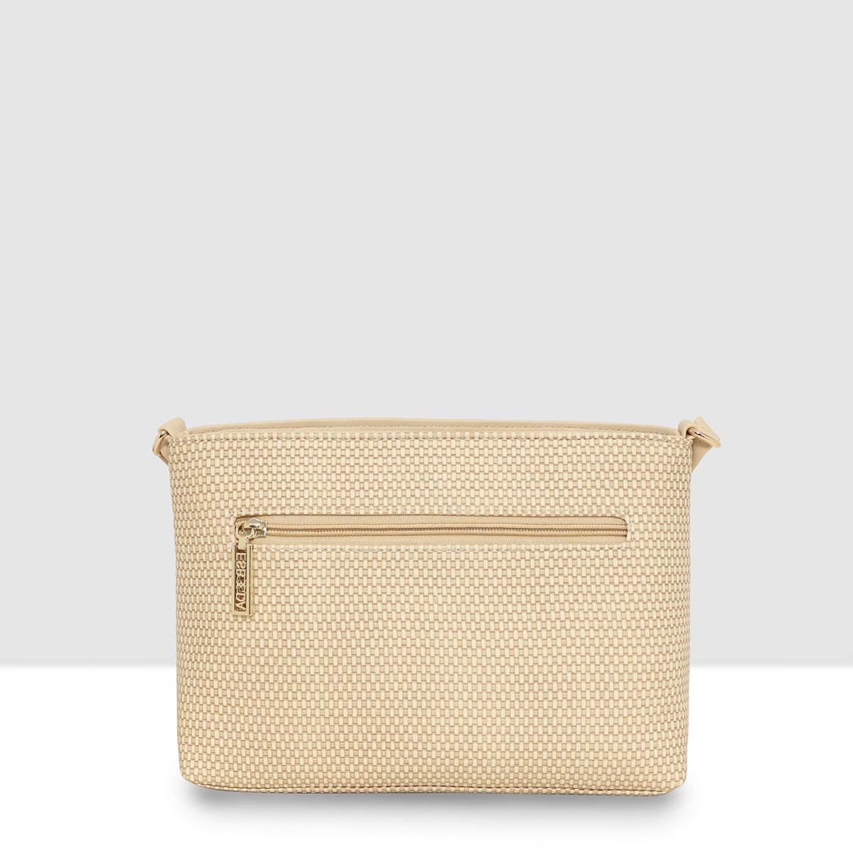 Dual-Zip Textured Sling Bag For Womens