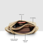 Dual-Zip Textured Sling Bag For Womens