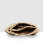 Dual-Zip Textured Sling Bag For Womens
