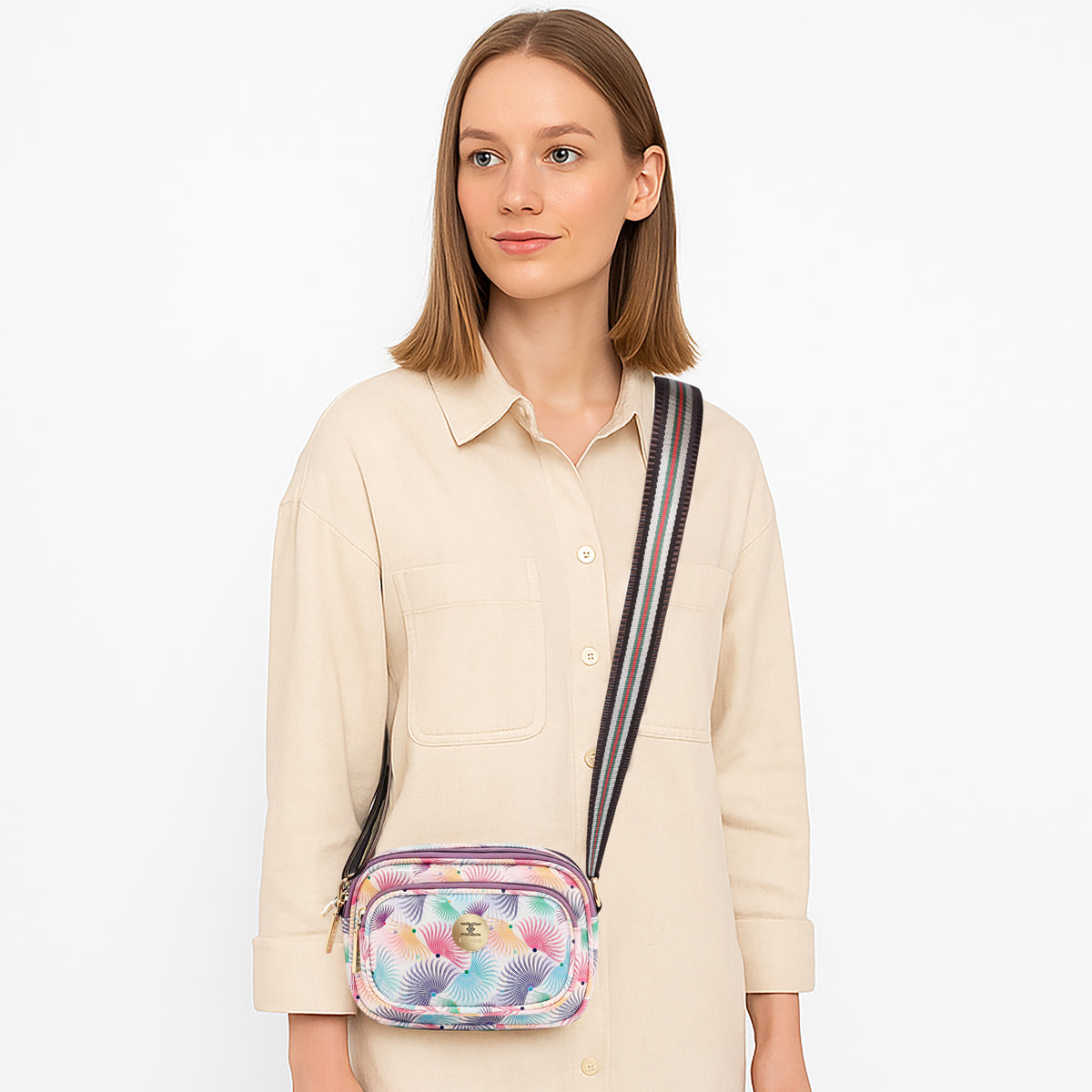Printed Pattern Bloom Print Sling Bag For Womens
