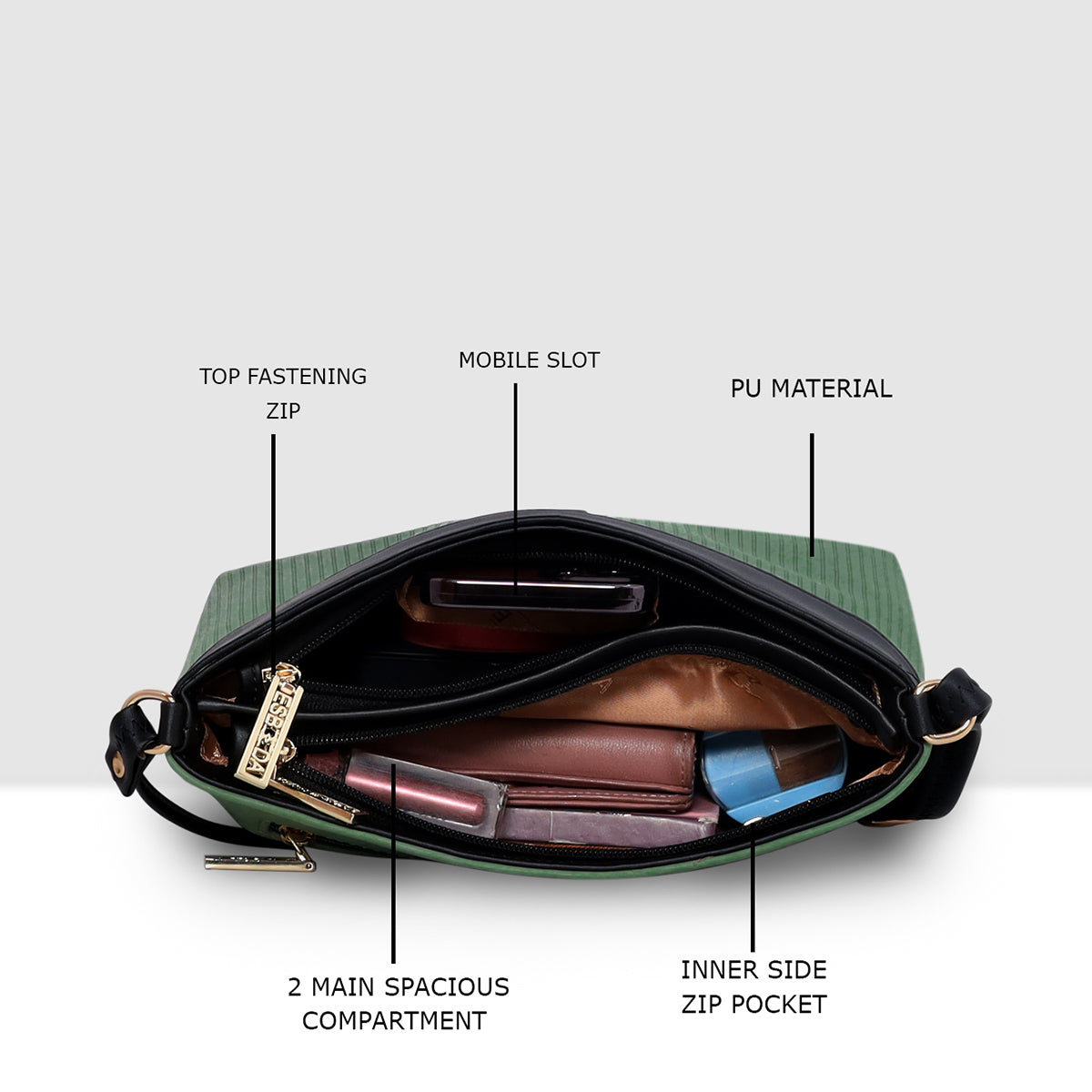 Dual-Tone Striped Sling bag For Womens
