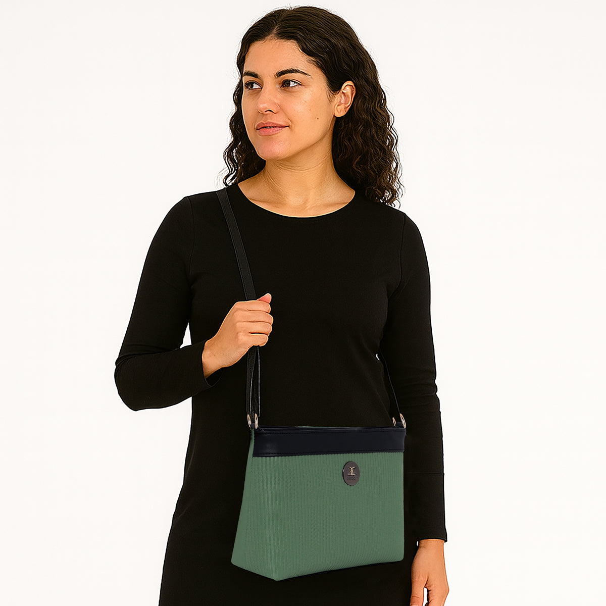 Dual-Tone Striped Sling bag For Womens