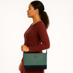 Dual-Tone Textured Sling Bag For Womens