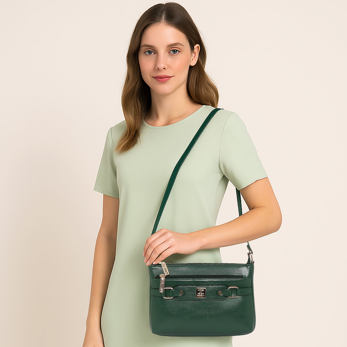 Classic Structured  Buckle Sling For Womens