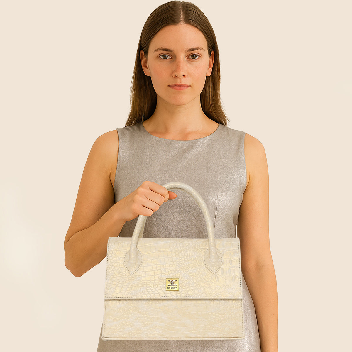 Croco Texture Handbag  For Womens