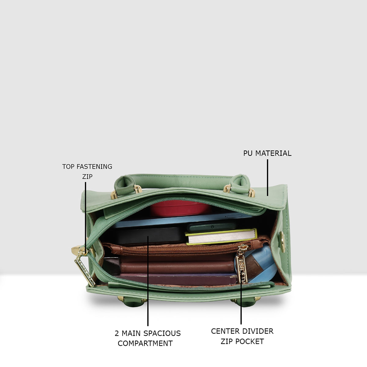 Structured Satchel Handbag For Womens