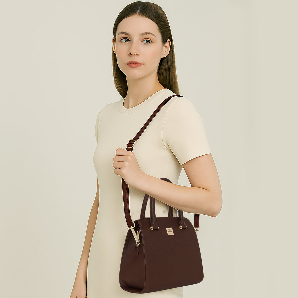 Structured Satchel Handbag For Womens