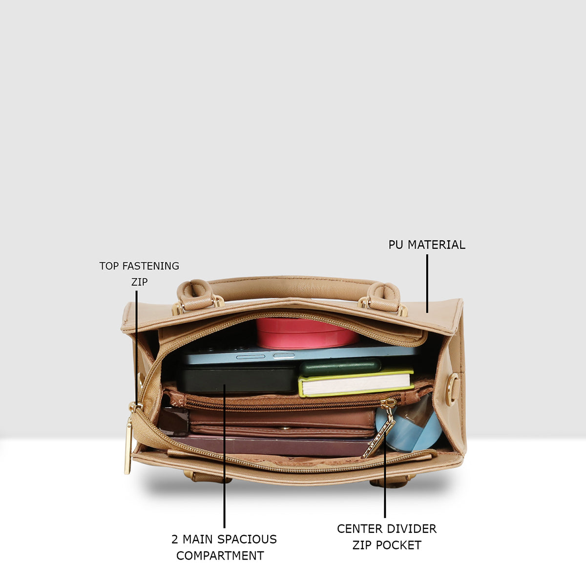 Structured Satchel Handbag For Womens