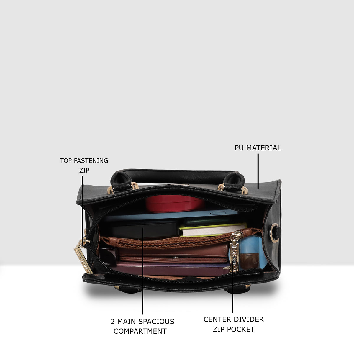 Structured Satchel Handbag For Womens