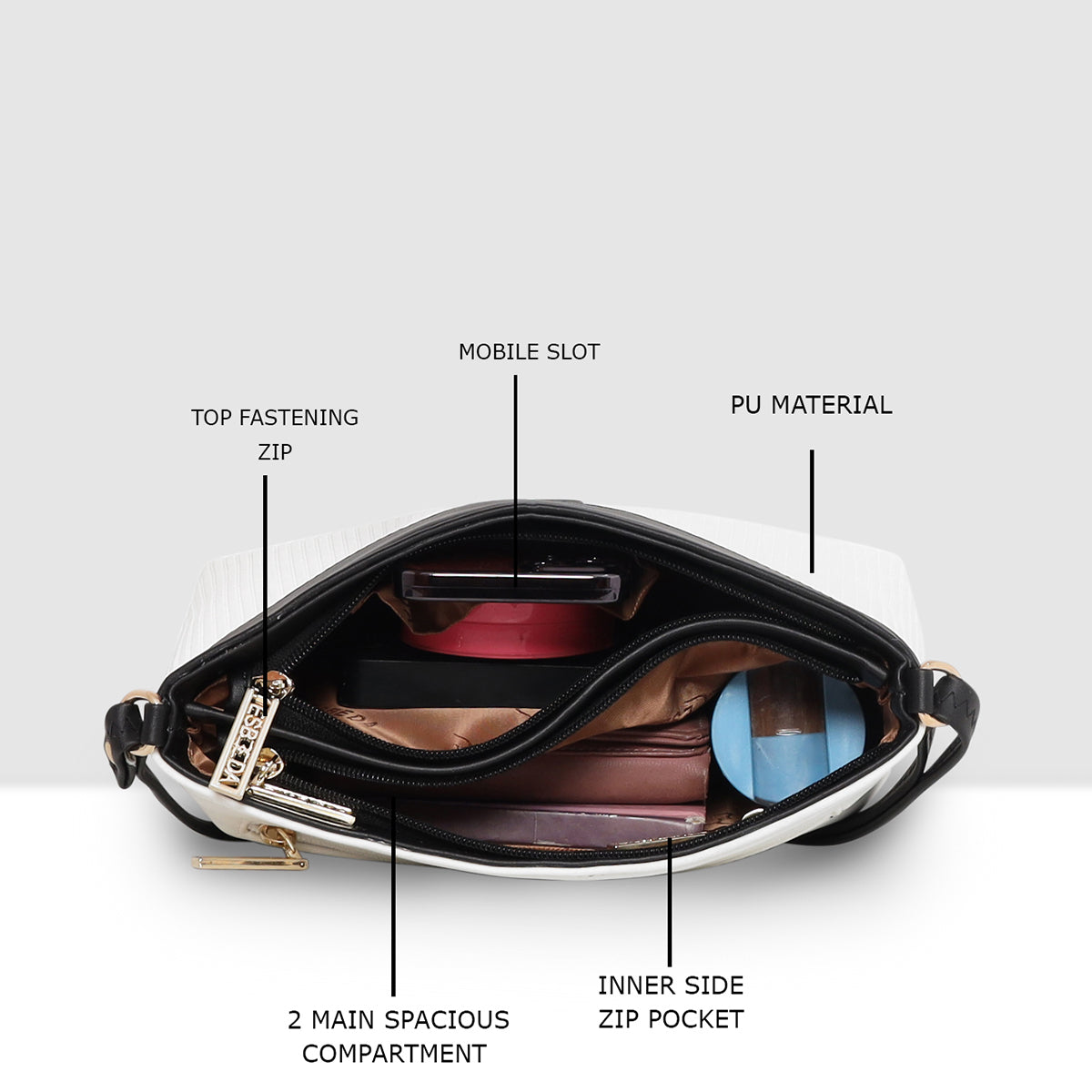 Dual-Tone Striped Sling bag For Womens