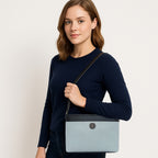 Dual-Tone Striped Sling bag For Womens