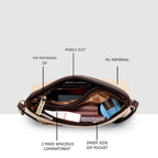 Dual-Tone Striped Sling bag For Womens