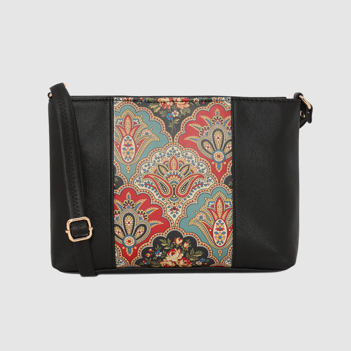 Printed Pattern Ethnic Print Panel Sling Bag For Womens Main image