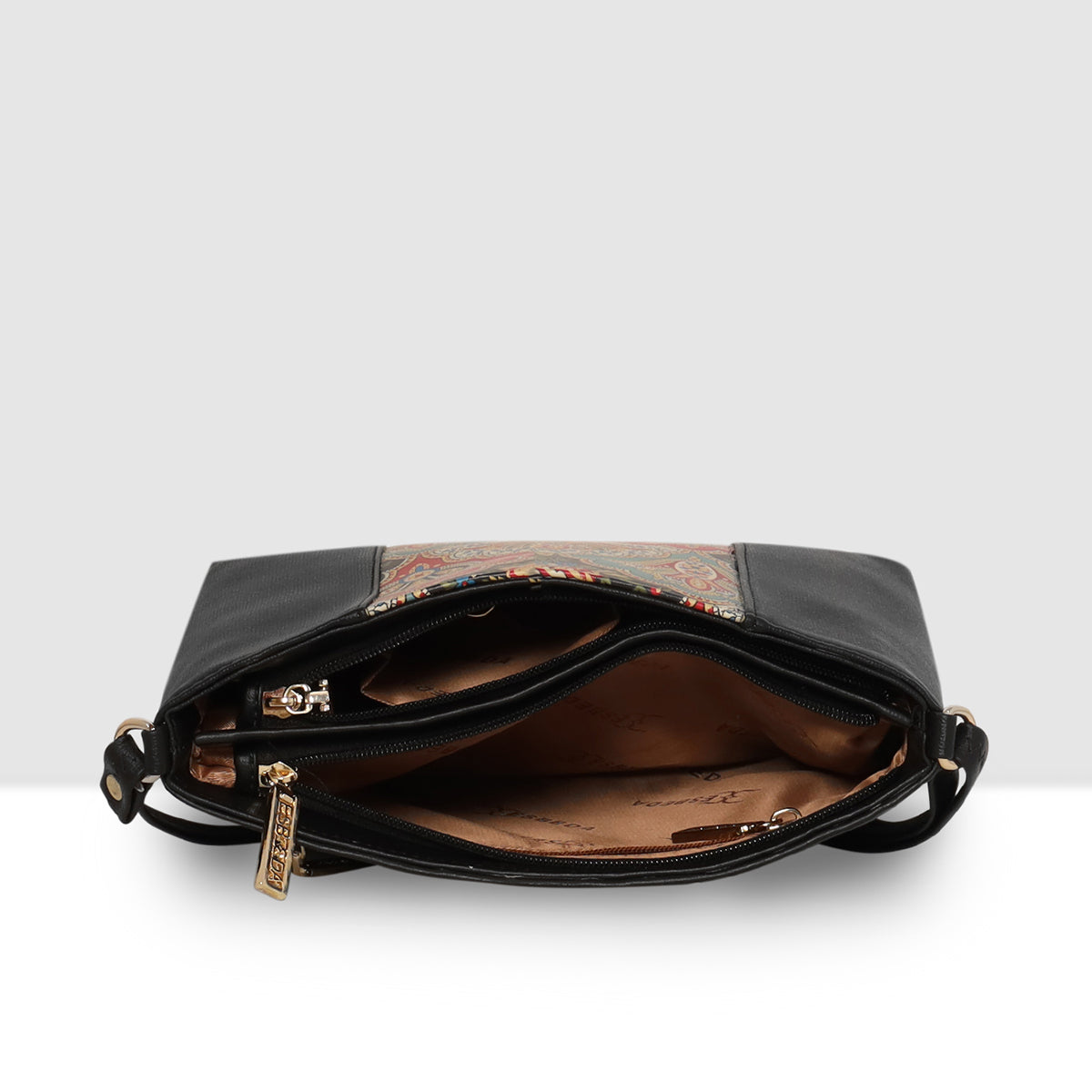 Printed Pattern Ethnic Print Panel Sling Bag For Womens
