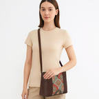Printed Pattern Ethnic Print Panel Sling Bag For Womens