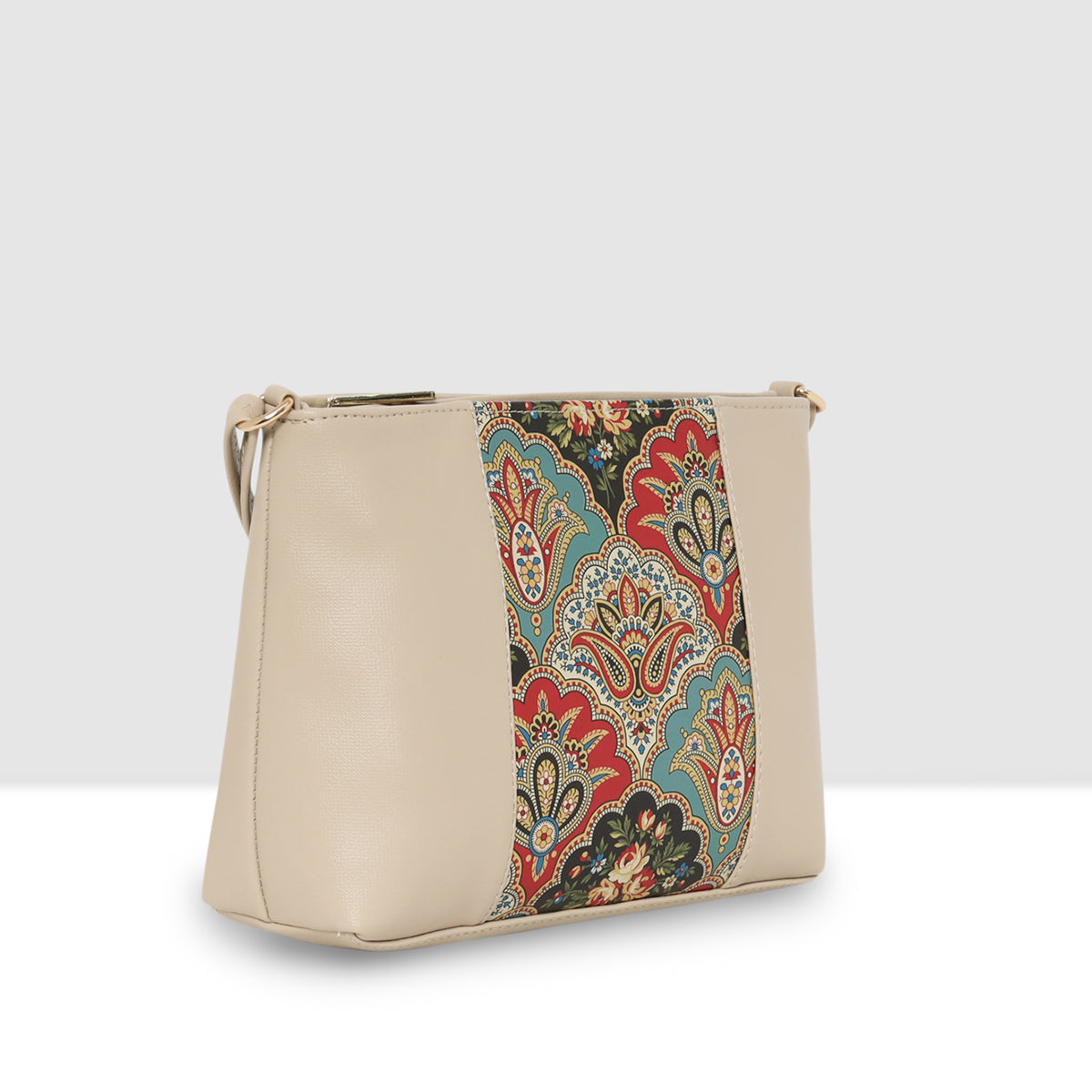 Printed Pattern Ethnic Print Panel Sling Bag For Womens