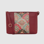 Printed Pattern Ethnic Print Panel Sling Bag For Womens