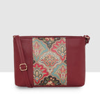 Printed Pattern Ethnic Print Panel Sling Bag For Womens