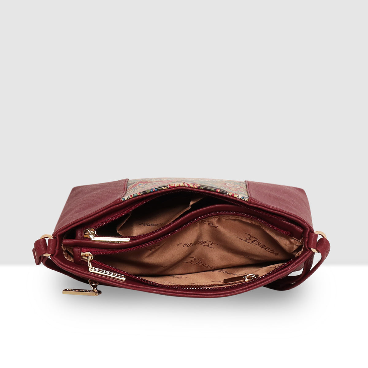 Printed Pattern Ethnic Print Panel Sling Bag For Womens