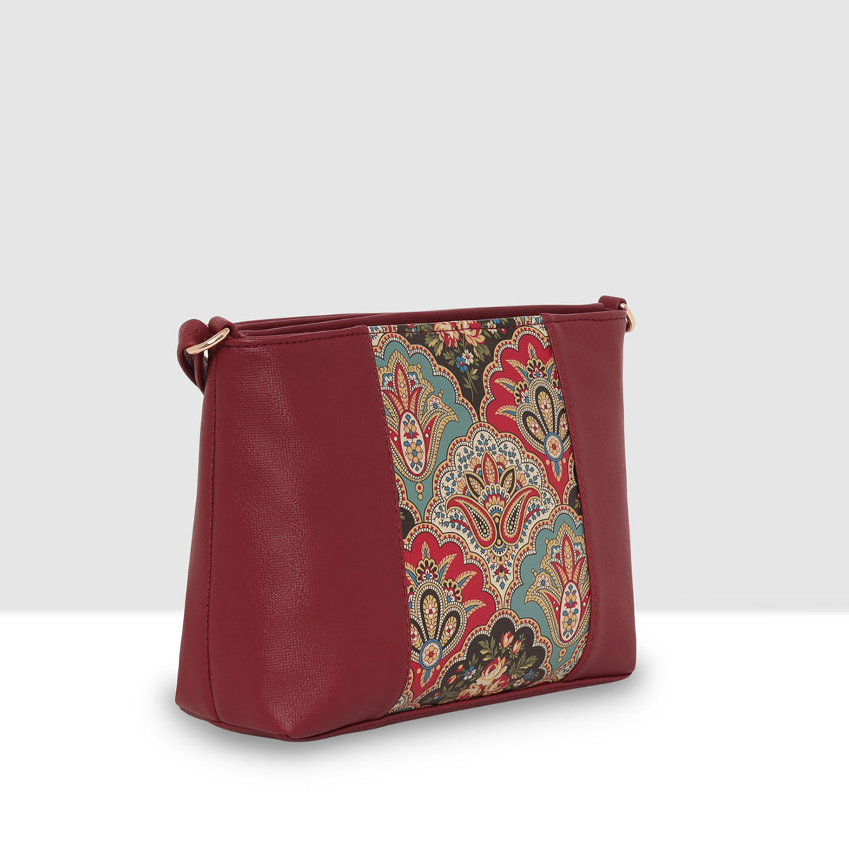 Printed Pattern Ethnic Print Panel Sling Bag For Womens