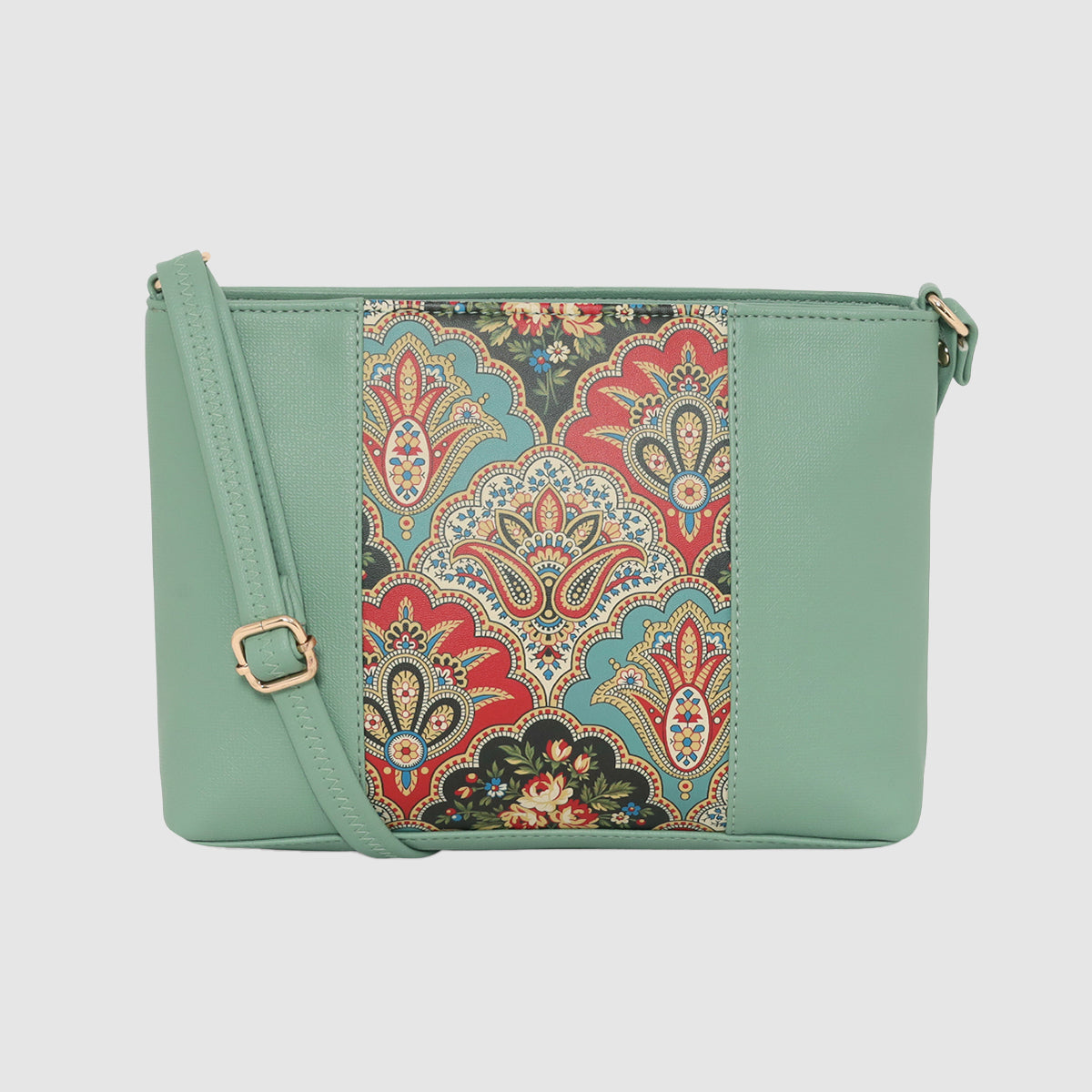 Printed Pattern Ethnic Print Panel Sling Bag For Womens