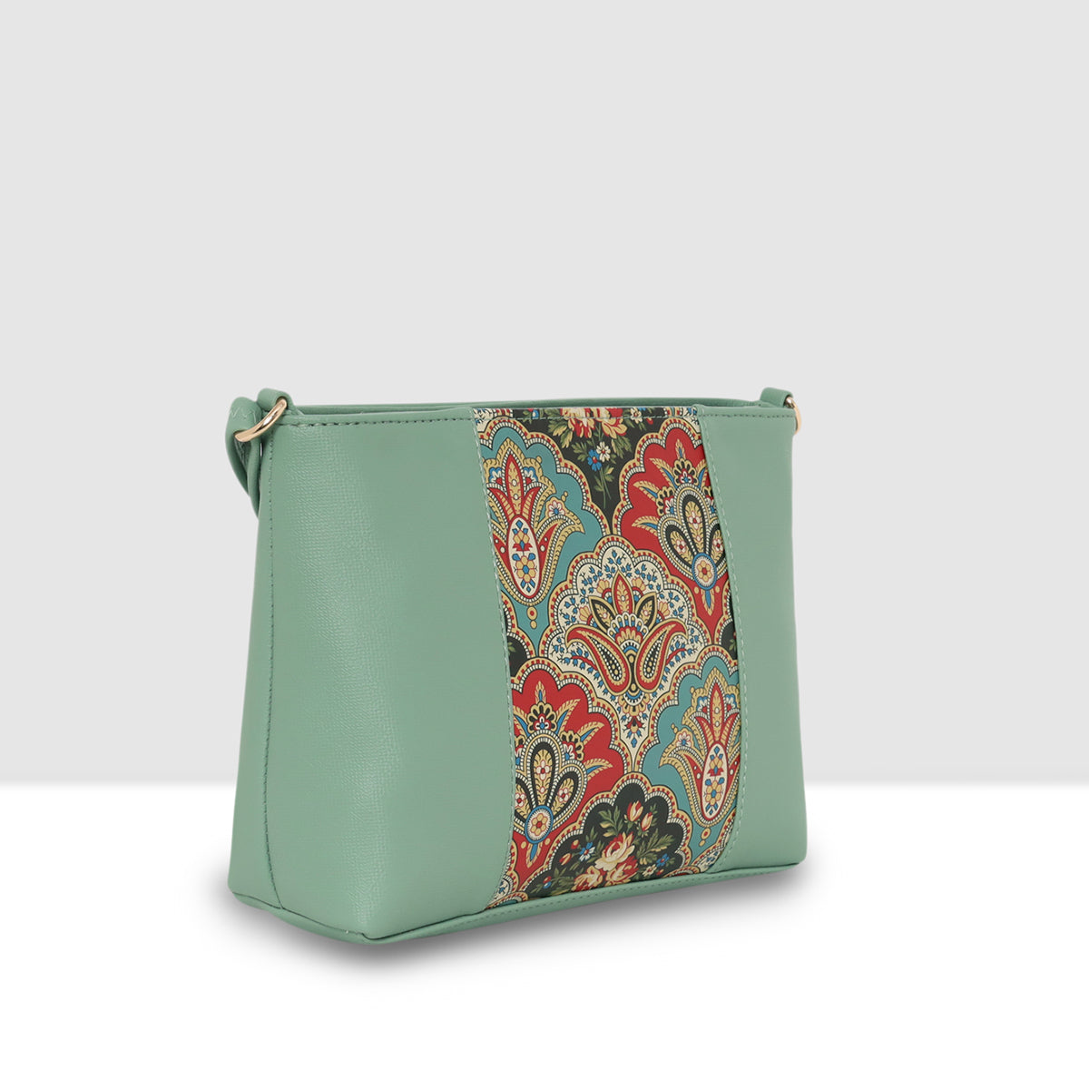 Printed Pattern Ethnic Print Panel Sling Bag For Womens