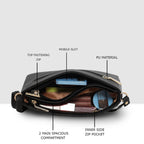 Dual-Tone Textured Sling Bag For Womens