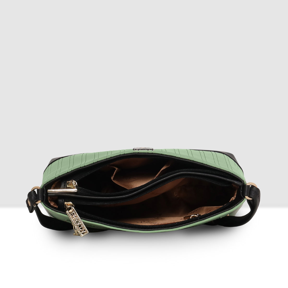 Dual-Tone Textured Sling Bag For Womens