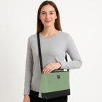 Dual-Tone Textured Sling Bag For Womens