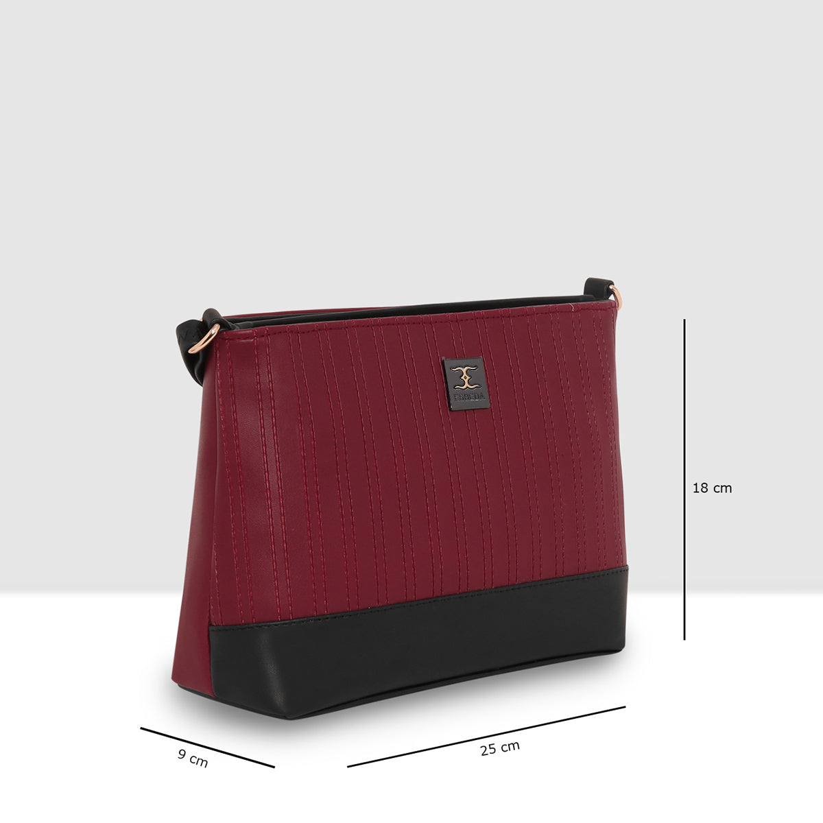 Dual-Tone Textured Sling Bag For Womens