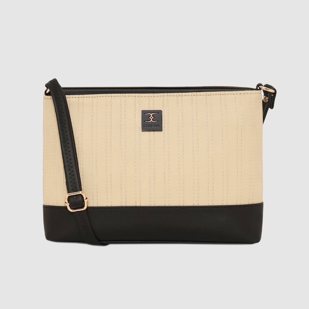 Dual-Tone Textured Sling Bag For Womens