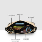 Dual-Tone Textured Sling Bag For Womens