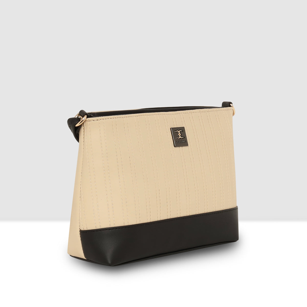 Dual-Tone Textured Sling Bag For Womens