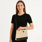 Dual-Tone Textured Sling Bag For Womens